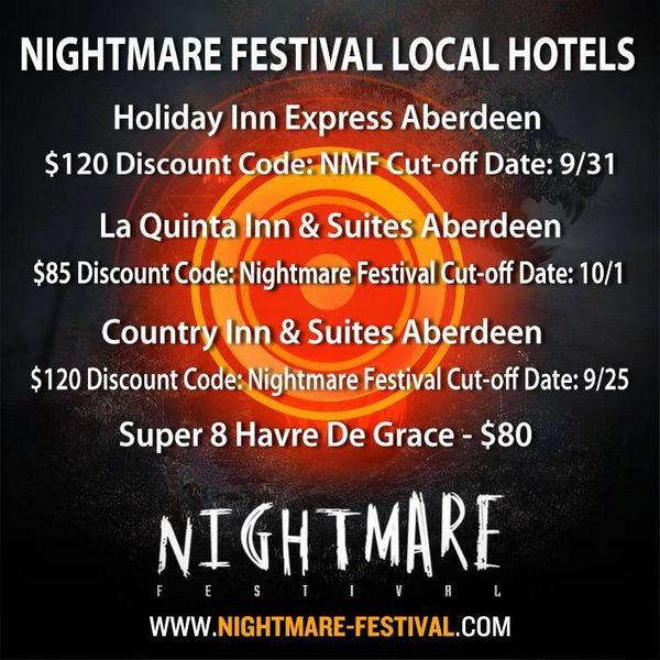 NightmareFest's tweet photo. Get your hotel discounts to #NF2014 here.  Must be booked within next 3 days http://t.co/rjeLblLiXm