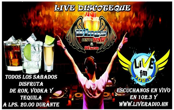 WingsDisco's tweet photo. Live Discoteque en Vivo con el Team de Dj y Animacion de Live Fm 102.3  @livefmhonduras @joaljimenez @flacodjhn http://t.co/BXJRNktXEH