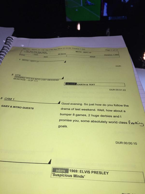 GaryLineker's tweet image. Getting ready for a cracking MOTD.