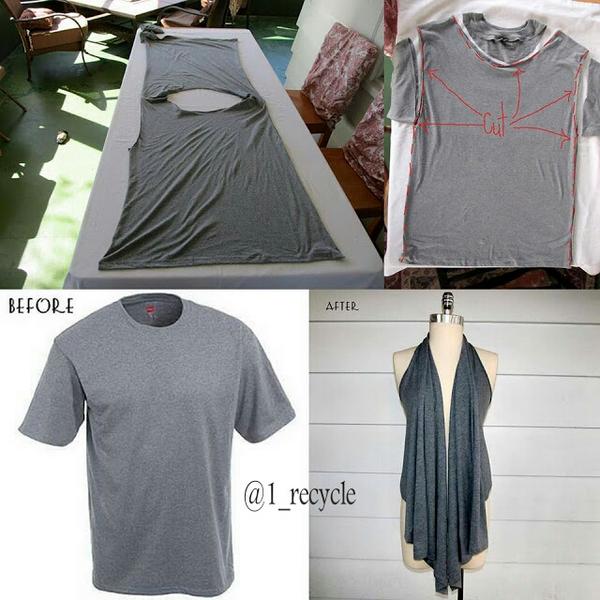 إعادة تدوير On Twitter تحويل تي شيرت قديم إلى وشاح Recycle
