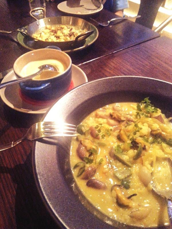 Deliciousness at <a href="/LesClosSF/">Les Clos SF</a>  <a href="/shawngawle/">shawn gawle</a> kicking some major butt w spot on French wine country cooking. #butterisgood