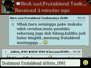 Baru seminggu konsumsi Frutablend,udh kerasa manfaatnya(y)