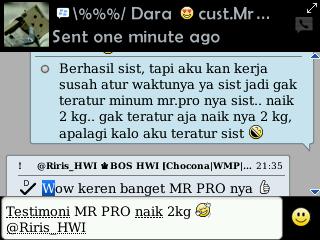 Testimoni MR PRO naik 2kg/mgguu :D yihaa