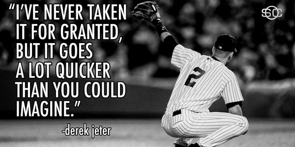 SportsCenter's tweet image. Read of the Week: Derek Jeter says a final farewell to the game he loves. es.pn/1uvyTy3