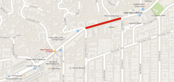 Sunset Strip is only closed between La Cienega &amp; Olive, all businesses are open! ow.ly/C1OKK