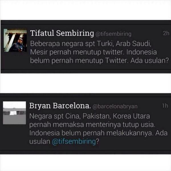 #HCNews Tifatul vs Bryan.   #ShamedByYou