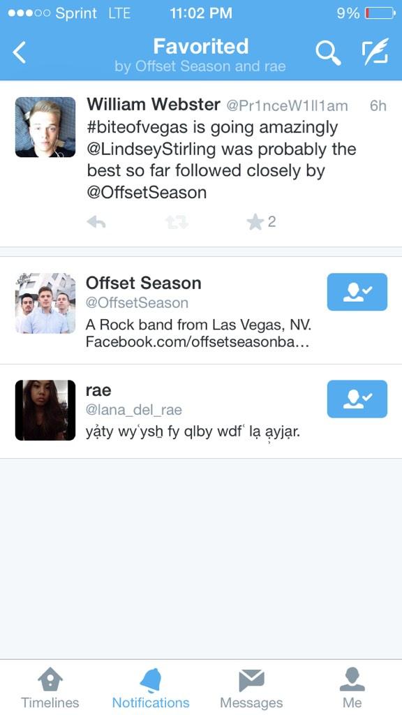 Pr1nceW1ll1am's tweet photo. Guys they favorited it holy shit they are number one now . 😭 @OffsetSeason #offsetseasonband #offsetseason http://t.co/FRhu0TQzTO