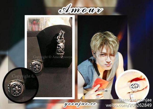 [2014 Gift]
During BKK concert, JJ wore the ring we gave him for his birthday this year😘 Glad u like it, thx oppa~😭