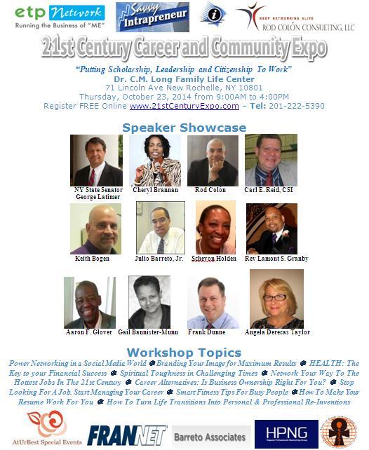 SaluteAVeteran's tweet image. AWESOME #Speakers @GeorgeLatimer37 @RodColon @CarlEReid FREE #career #business #training  #NewRo #21stCenturyExpo