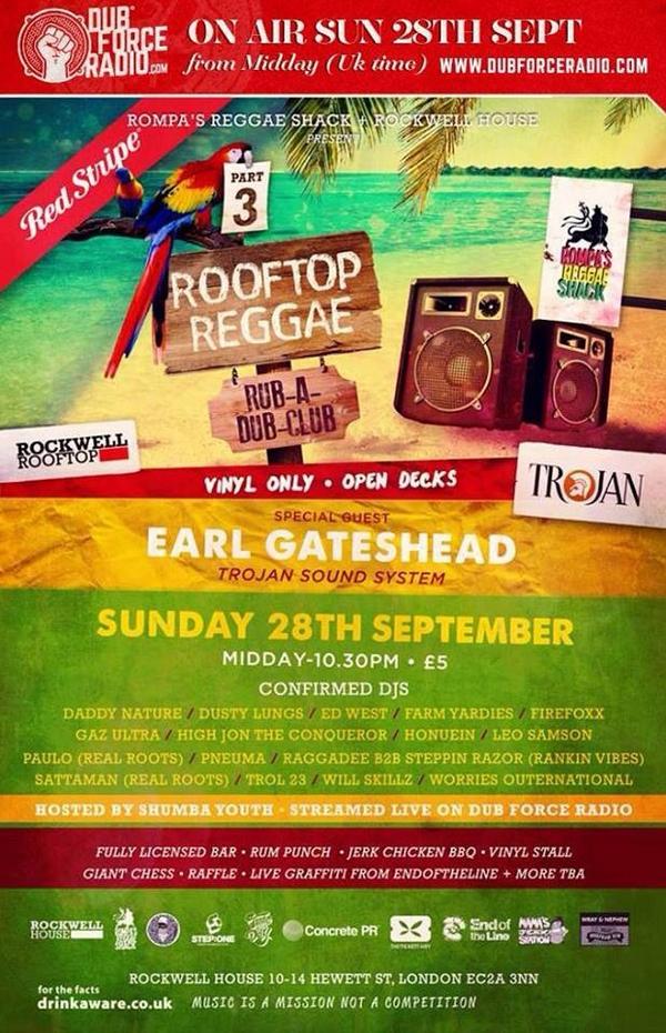 Sattamann (@sattamann) on Twitter photo Im selecting on <a href="/Rockwell_House/">Rockwell House</a> rooftop today with <a href="/RompasReggae/">Rompa's Reggae Shack</a> Earl From <a href="/TrojanSound/">Trojan Sound System</a> <a href="/PauloRealRoots/">Ricky Jeffery</a> <a href="/LeoSamsonUK/">Leo Samson</a> Im selecting on <a href="/Rockwell_House/">Rockwell House</a> rooftop today with <a href="/RompasReggae/">Rompa's Reggae Shack</a> Earl From <a href="/TrojanSound/">Trojan Sound System</a> <a href="/PauloRealRoots/">Ricky Jeffery</a> <a href="/LeoSamsonUK/">Leo Samson</a>