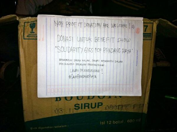 Non profit donation are welcome to support Solidarity Gigs for Pandang Raya.
#SavePandangRaya
#Sebar!