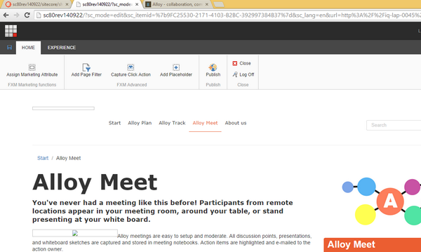 rhlnieuwenhuis's tweet image. How cool: page editing experience in my #episerver demo site with the federated experience manager from #sitecore8