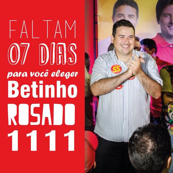 BetoRosado's tweet photo. "Uma longa caminhada sempre começa com o primeiro passo."
(Lao-Tsé)
#Faltam07Dias
#RumoAVitória
#Vote1111 http://t.co/Z7Sls9T43K