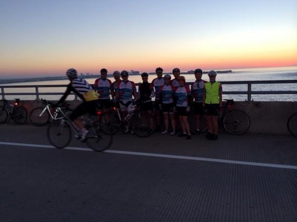 Not Rocket Science departing ocean city at sunrise. Sponsored by Nuclear Clean Air Energy.