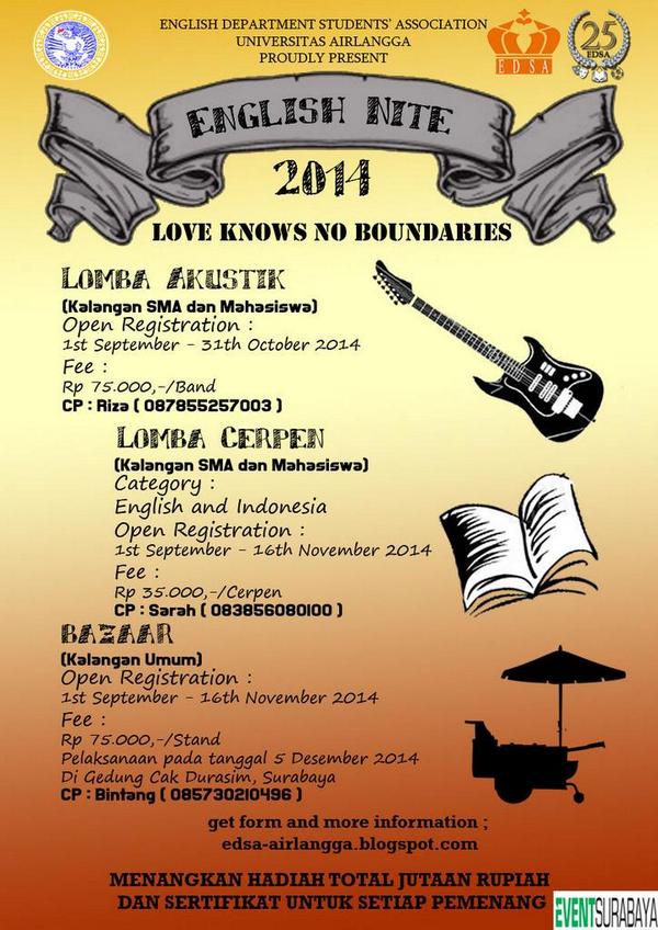 EnglishNiteUA's tweet photo. @smaipiemssby hai join yuk di acara tahunan edsa UNAIR surabaya http://t.co/VyjJCFZJdV