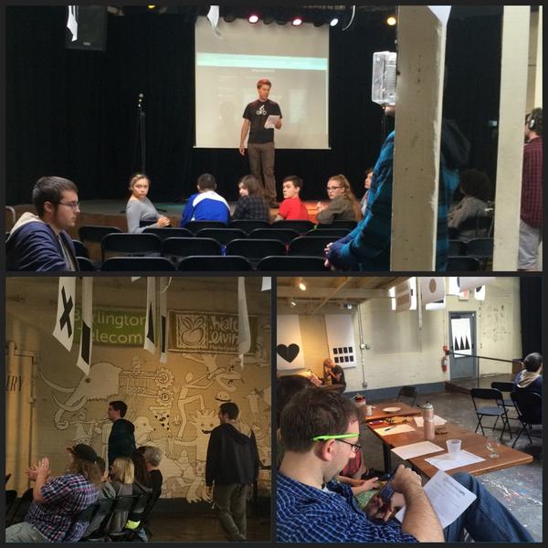 BT_VT's tweet photo. Presentations for @_storyhack #StoryHackVT are about to begin! #btv #vt http://t.co/Dc54nngRFv