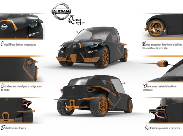 Nissan_ESP's tweet photo. Así es el innovador coche-concepto 100% eléctrico Nissan #Quoy de @pasgarcab, 3r premio del Concurso #DiseñoAutopista http://t.co/8mA3Iv4eND