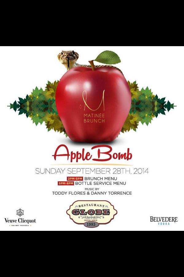 toddyflores's tweet photo. 'APPLE BOMB' Matinee Brunch @montrealglobe today. Yours truly Toddy Flores and @djdannytorrence supplying the beats. http://t.co/LpVscHqYOx