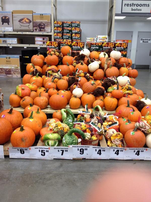 VisionBlu's tweet image. Home Depot has all these pumpkins great for a theme