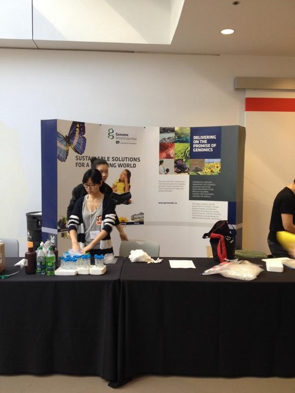 GenomeBC's tweet image. What does kiwi #DNA look like? Find out at our booth in @scienceworldca - it's free today. Candy DNA models too.