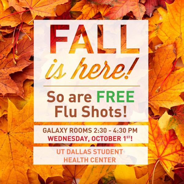 CometCents's tweet photo. College students love shots. The UTD Student Health Center is offering FREE flu shots this Wednesday! http://t.co/DGYCwZ66zJ