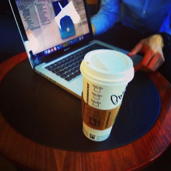 Drinking something too expensive while prototyping on something too expensive. Duh!