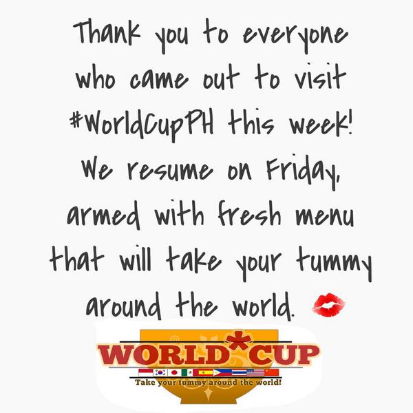 #WorldCupPH is located at Wilcon Center, Visayas Avenue every Fri - Sun, from 6PM til 2AM. Hope to see you there! 😊