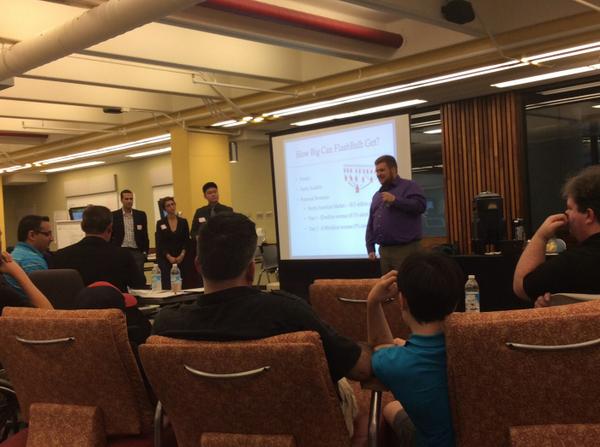 Mary_Kilfoil's tweet image. Flashbulb @ #swhalifax pitching a communication app for seniors to tackle loneliness.