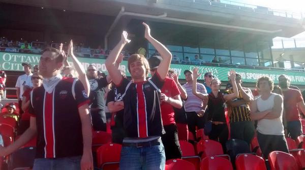 OttawaFuryFC's tweet image. .@StonyMondayRiot bringing the noise! #SectionW #FuryFCLive