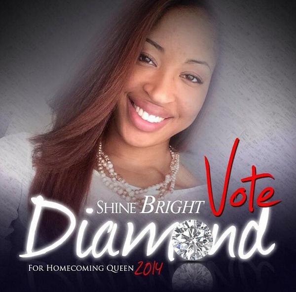 Vote the Women of Excellence President, Diamond Godbolt to be our 2014 Homecoming Queen. Ballots open tomorrow !!