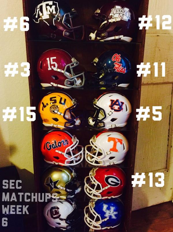 kujo30's tweet photo. Your Week 6 #SEC Matchups. http://t.co/ItbvkahDI6