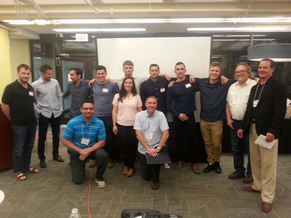 LaunchDal's tweet image. First place and people&apos;s choice award goes to UNIfy!! #swhalifax @StartupWeekend