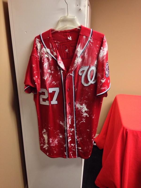 MLB_Authentic's tweet photo. Here is the jersey that Zimmermann wore today throughout his no-hitter: http://t.co/sIliTDzwZH