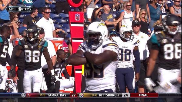 USMVoice's tweet photo. Cordarro Law celebrates his 1st NFL Sack! #SMTTT @SouthernMissFB http://t.co/JWWnFZU0DB