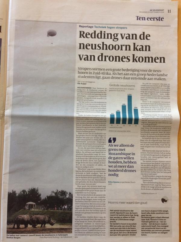 DutchUAS's tweet photo. We are featured in the @volkskrant http://t.co/6sU7lzmGM7