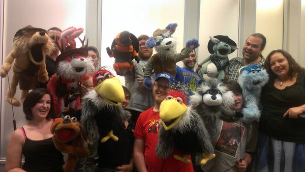 Some of the cast in the early stages of rehearsal.  #tumbleweedgulch #puppets #theatre #rehearsal #FamilyFunDay