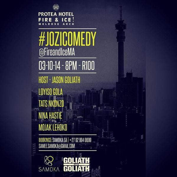 RT &amp; YOU could WIN double tix to #JoziComedy Fri 3-Oct 8pm <a href="/FireandIceMA/">Fire & Ice! JHB Melrose Arch</a>