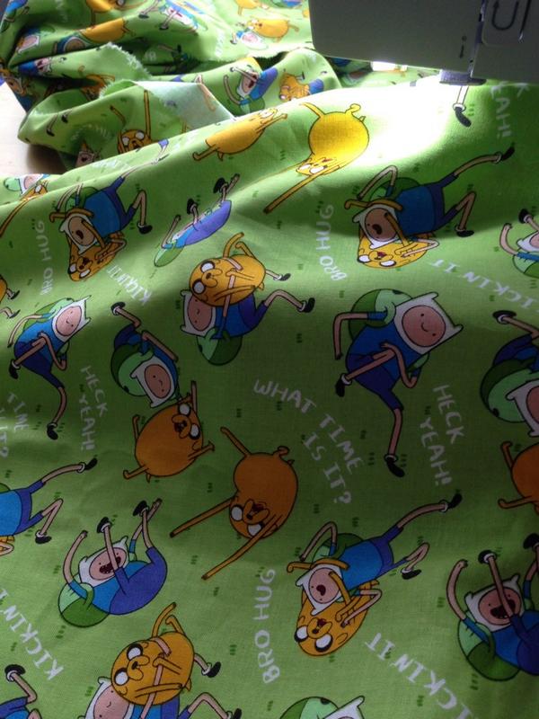 StitchAnnStyle's tweet photo. More new fabric for @MCMExpo #london #adventuretime #comic #geek #cartoon http://t.co/YebGpNWLzu