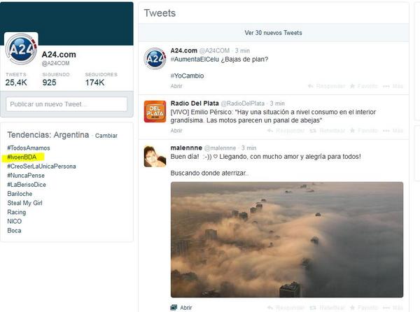 A24COM's tweet photo. #IvoEnBDA trendig topic en sólo 40 minutos - Lo viste en A24 lo hiciste en @A24COM http://t.co/OUnHnSLEFq
