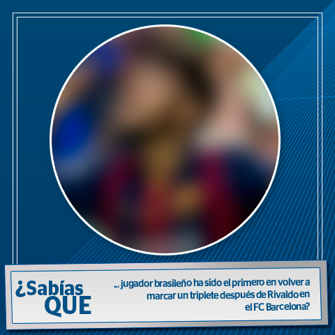 bbva's tweet photo. #SabíasQue... jugador brasileño ha sido el 1º en volver a marcar un triplete después de Rivaldo en el @FCBarcelona? http://t.co/fhJpSVmzUa