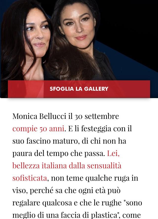   Sono diventato domani. Monica Bellucci compleanno, la Dea 9.30 50 Happy Birthday 