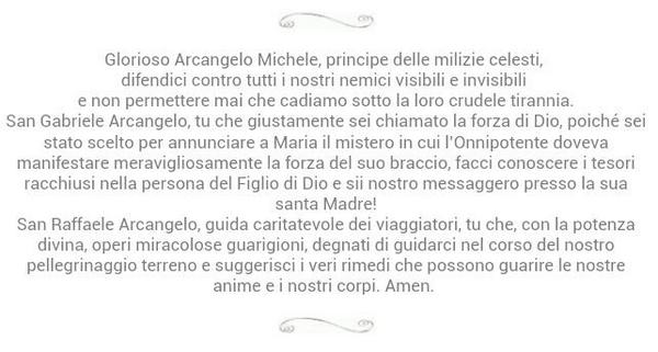 Preghiere ai tre Arcangeli: