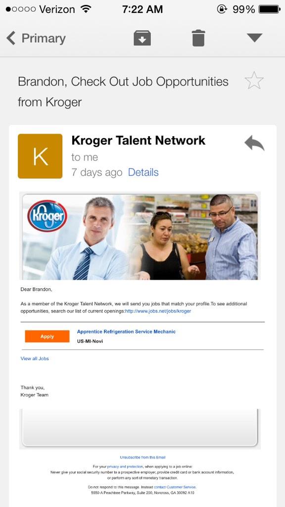 BrandonCollier9's tweet image. I still get emails from Kroger and I haven&apos;t worked there in over a year😒 #krogerproblems