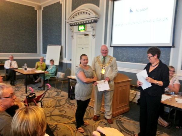 KirkleesMayor's tweet photo. Pleased to present prizes at Fusion Housing  AGM again. Keep up much needed work and thanks to Pat McBride. http://t.co/hdmateivDz