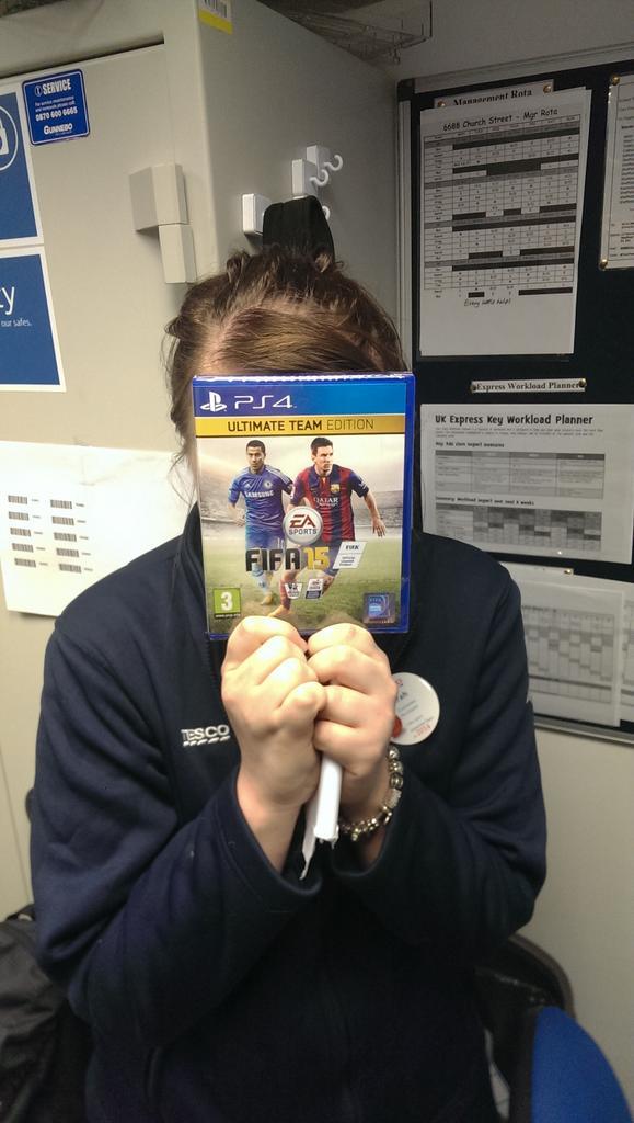 YourTesco's tweet photo. @sheffielduni @sheffhallamuni @offers4students Just one copy of #FIFA15 left, come and get it! http://t.co/g8iDGmMTZg