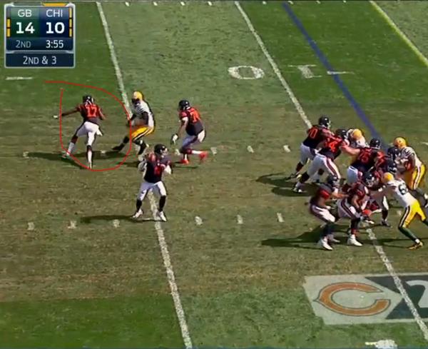Gil_Brandt's tweet photo. Best play call of week goes to Marc Trestman. Never had seen this before.

http://t.co/TbRhvqzHRO http://t.co/y13lYikMO9