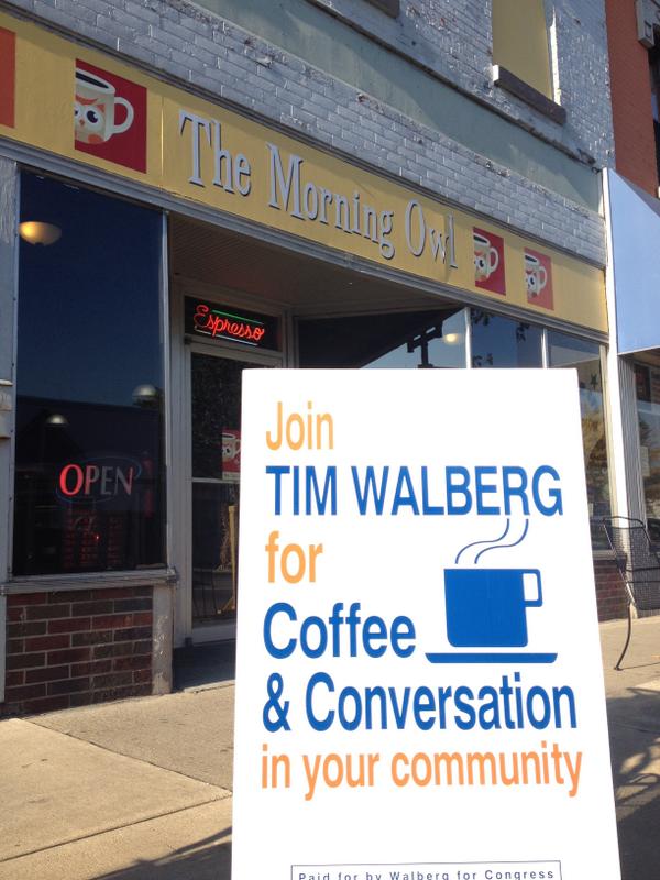 TeamWalberg's tweet image. RT @Tim_Walberg: Beautiful MI morning for Coffee &amp;amp; Conversation @ The Morning Owl. Happy Nat'l Coffee Day! #MI07 #MI7