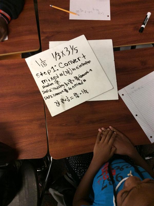 mrskjeter's tweet image. Working on multiplying mixed numbers. Reinforcing claim and evidence. #Richland2 #lmsleap