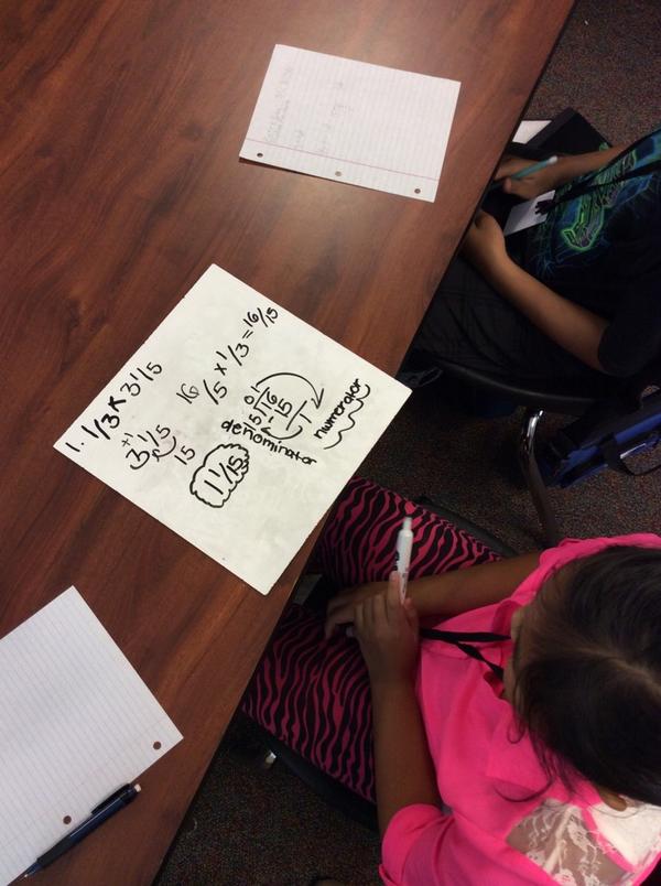 mrskjeter's tweet image. Working on multiplying mixed numbers. Reinforcing claim and evidence. #Richland2 #lmsleap