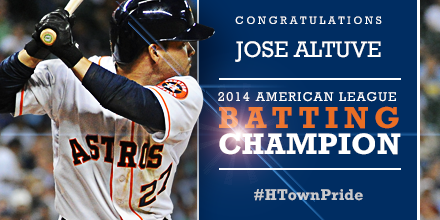 Houston Astros on X: Congrats to Jose Altuve (.341 BA), 2014 AL